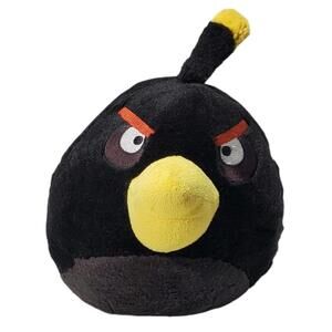 2010 Commonwealth Angry Birds 10" Inch Plush Black Bomb Stuffed Animal